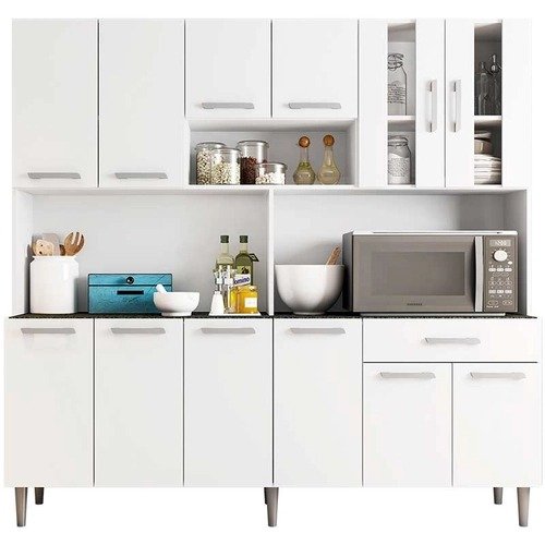 Armário de cozinha 12 portas 1 gaveta – Branco - Lar Sereno