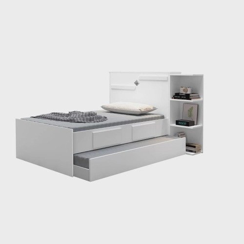 Bicama Baú Solteiro 2 Gavetas Iris - Lar Sereno