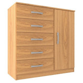 Cômoda 5 Gavetas 1 Porta Zurique - Lar Sereno