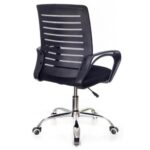 Cadeira De Escritorio Com Base Cromada – Preta - Lar Sereno