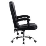 Cadeira de Escritório Presidente Base Cromada com Rodinha Preta - Lar Sereno