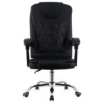 Cadeira de Escritório Presidente Base Cromada com Rodinha Preta - Lar Sereno