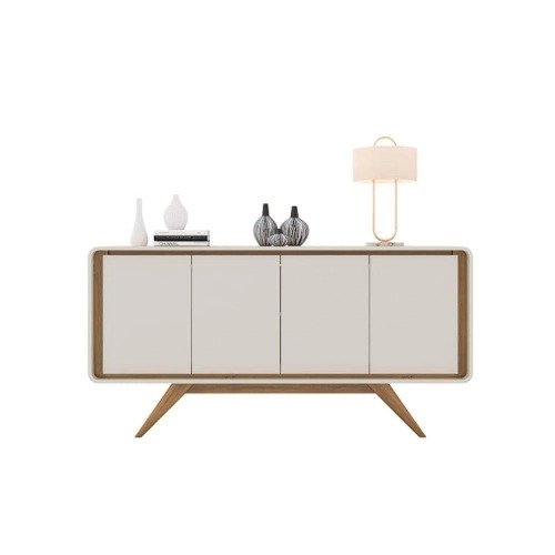 Aparador Buffet Channel Com 4 Portas Em Mdf Lar Sereno Nature off White - Lar Sereno