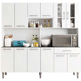 Armário de cozinha 12 portas 1 gaveta – Branco - Lar Sereno