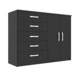 Cômoda Austin 2 pt 5 gv Preta - Lar Sereno