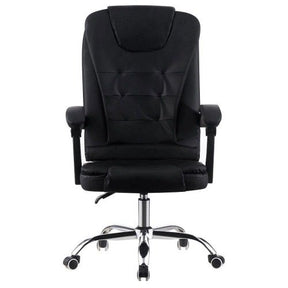 Cadeira de Escritório Presidente Base Cromada com Rodinha Preta - Lar Sereno