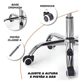 Kit 2 Cadeira De Escritório Giratória Preta Com Rodinhas Cor Preto - Lar Sereno