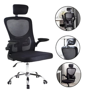 Kit 2 Cadeira De Escritório Giratória Preta Com Rodinhas Cor Preto - Lar Sereno