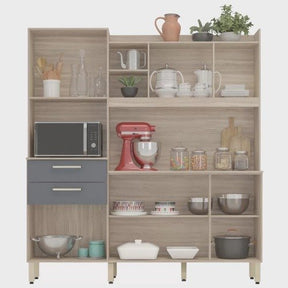Armário de Cozinha 6 Portas 2 Gavetas Select - Lar Sereno