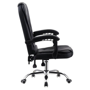 Cadeira de Escritório Presidente Base Cromada com Rodinha Preta - Lar Sereno