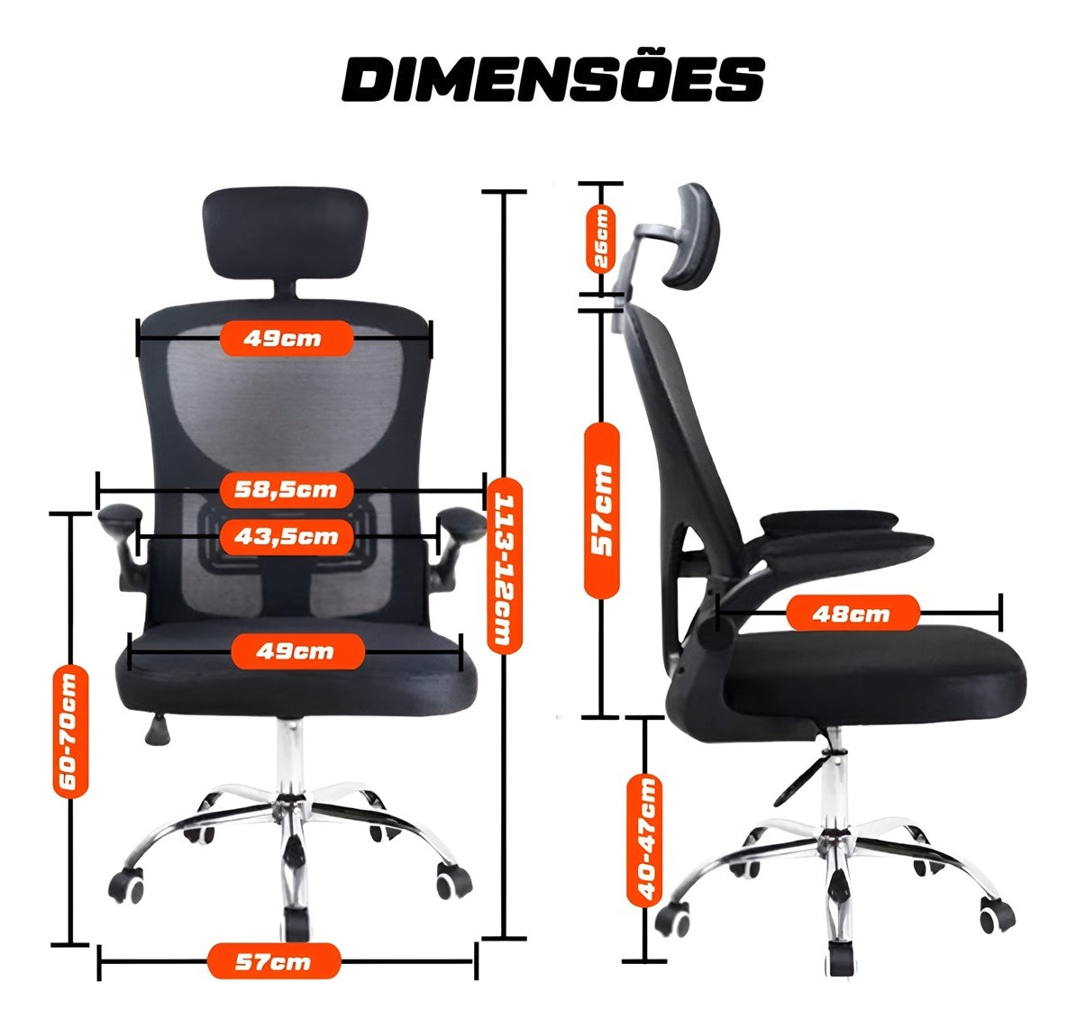 Kit 2 Cadeira De Escritório Giratória Preta Com Rodinhas Cor Preto - Lar Sereno