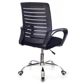 Cadeira De Escritorio Com Base Cromada – Preta - Lar Sereno